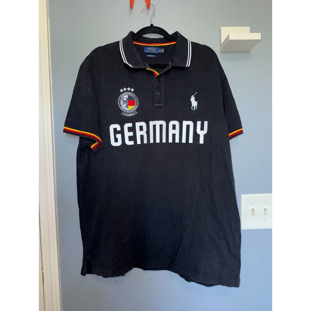 Men's Polo Ralph Lauren Germany Slim Fit Embroidered Polo | Size XXL | Soccer